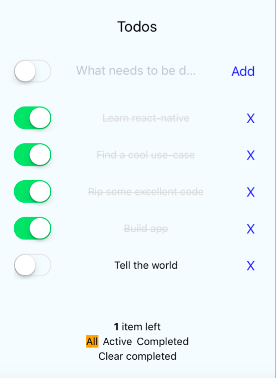 React native todo app