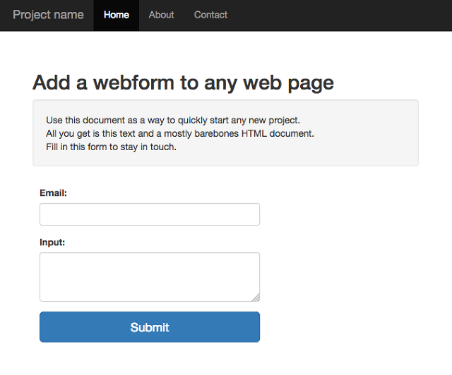 Add a web form to any web page, store data in your database
