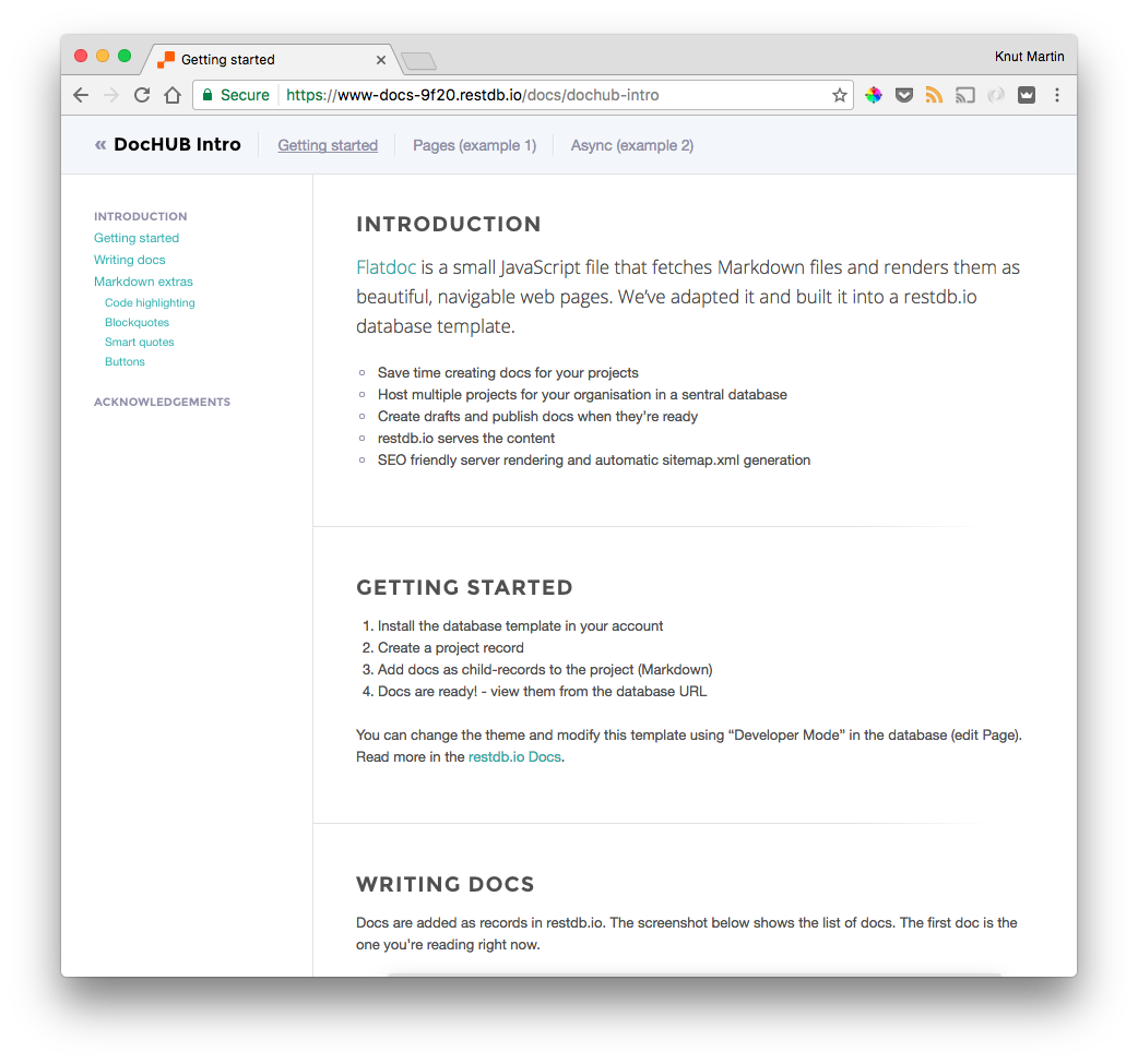 Navigable Markdown documentation