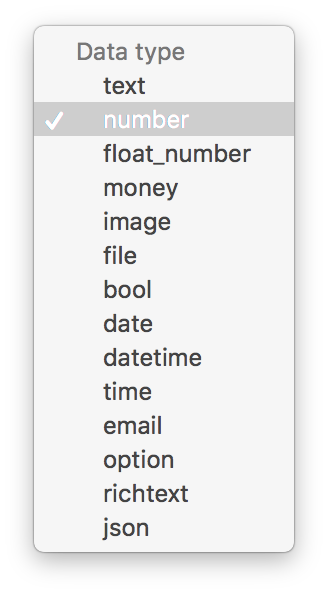 data types