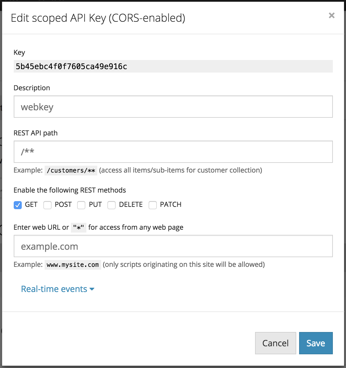 CORS API key
